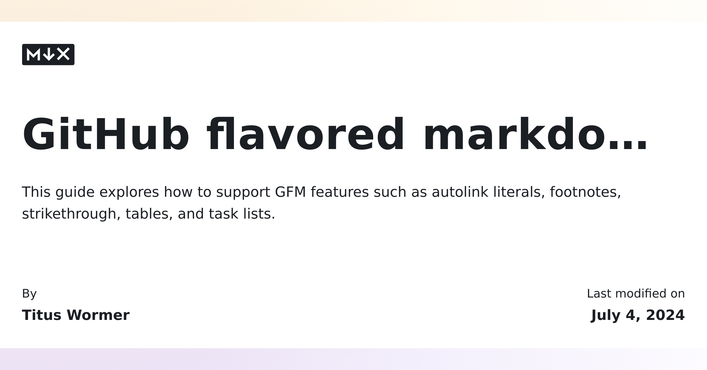 GitHub Flavored Markdown GFM MDX MDX github-flavored-markdown-gfm-mdx-mdx